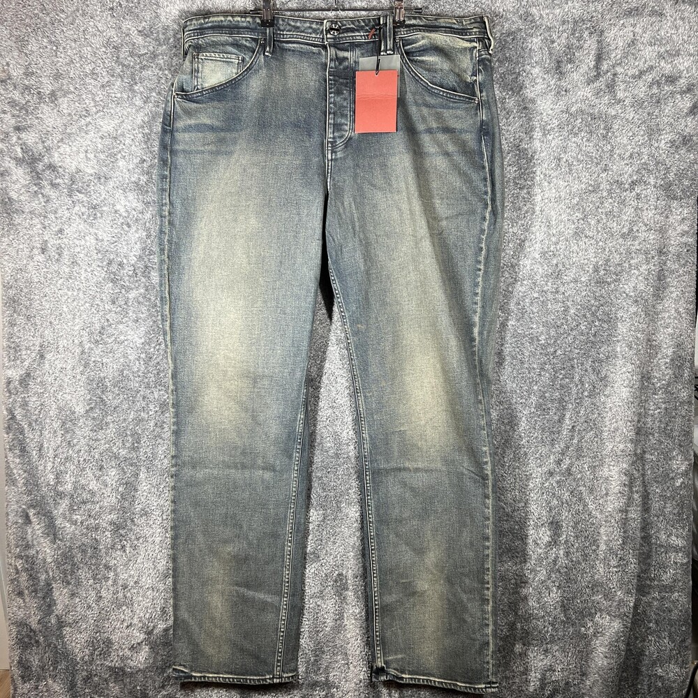 Vayder Marco Straight Jeans Mens 38 Med Wash Blue Stretch Denim Button Fly USA